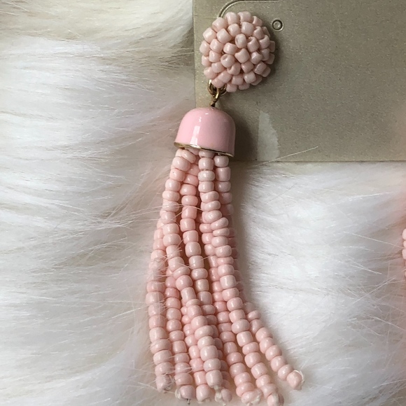 One Wink Pink Tassel Earrings NWT - Picture 2 of 4